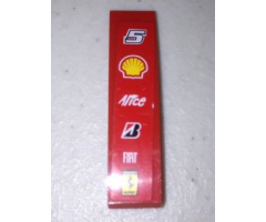 Slope, Curved 4 x 1 with Number 5 and Shell, Alice, Bridgestone, Fiat and Ferrari Logos Pattern (Sticker) - Sets 8153 / 8155