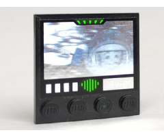 Tile, Modified 4 x 4 with Studs on Edge with Exploriens Monitor Pattern (Sticker) - Sets 5129 / 6899 / 6958 / 6982