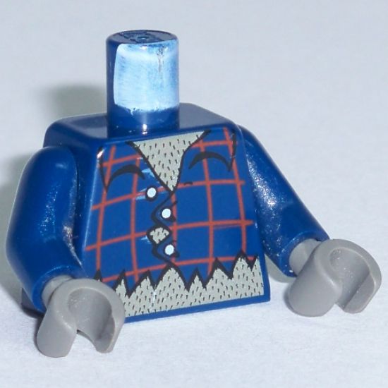 Torso Studios Plaid Button Shirt Ripped Pattern (Werewolf) / Dark Blue Arms / Dark Gray Hands