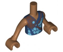 Mini Doll, Torso Friends Boy Dark Blue and Dark Azure Shirt with Copper Armor and Strap Pattern, Medium Nougat Arms with Hands