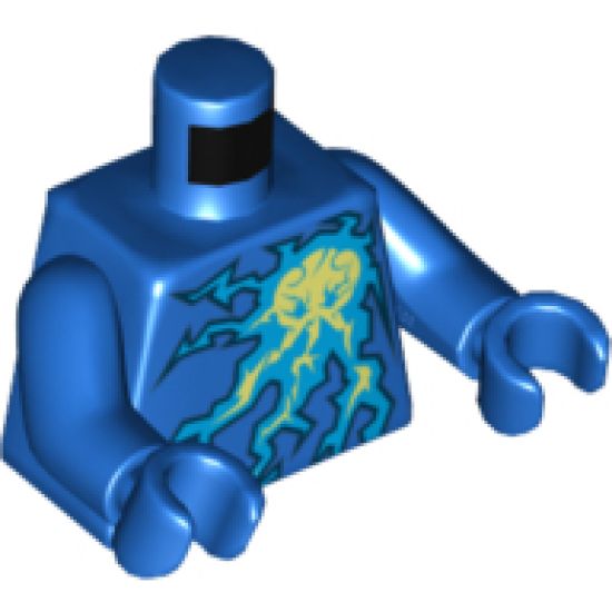 Torso Ninjago Lightning Energy Pattern (NRG Jay) / Blue Arms / Blue Hands
