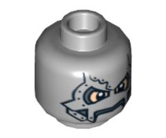Minifigure, Head Alien with Metal Mask Pattern (Dr. Doom) - Hollow Stud