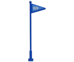 Flag on Antenna Whip with 69 Pattern (Stickers) - Set 6586