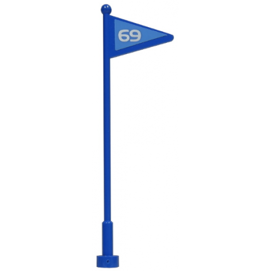 Flag on Antenna Whip with 69 Pattern (Stickers) - Set 6586