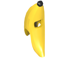 Minifigure, Headgear Head Cover, Costume Banana with Black Tips Pattern