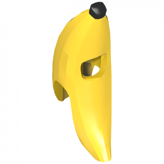 Minifigure, Headgear Head Cover, Costume Banana with Black Tips Pattern