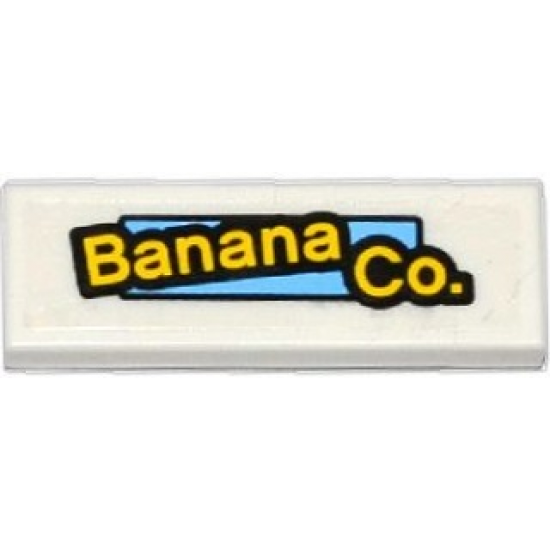 Tile 1 x 3 with 'Banana Co.' Pattern (Sticker) - Set 76026