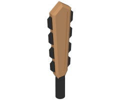 Minifigure, Weapon Macuahuitl, Club with Black Handle and Blades Pattern