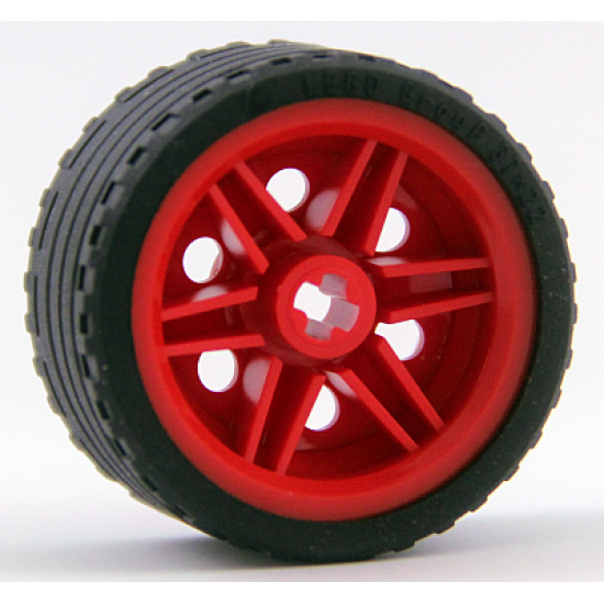 Wheel & Tire Assembly 30.4mm D. x 20mm with No Pin Holes and Reinforced Rim with Black Tire 37 x 22 ZR (56145 / 55978)