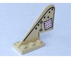 Tail with Rounded Top, Black Lines & Patched Cloth Pattern on Both Sides (Stickers) - Sets 2879 / 5909 / 5948