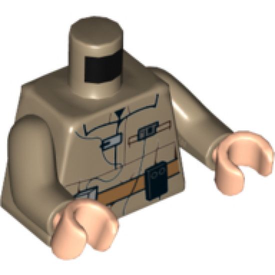 Torso SW Rebel Jumpsuit with Badge and Medium Nougat Utility Belt Pattern / Dark Tan Arms / Light Nougat Hands