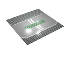 Baseplate, Road 32 x 32 Service Station with White & Green Lines and Crosswalk Pattern