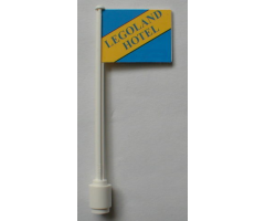 Flag on Flagpole, Straight with 'Legoland HOTEL' Reissue Pattern with Black Lines (Sticker) - Set 10041