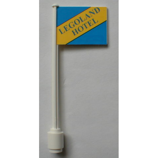 Flag on Flagpole, Straight with 'Legoland HOTEL' Reissue Pattern with Black Lines (Sticker) - Set 10041