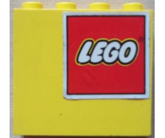 Panel 1 x 4 x 3 with Lego Logo Pattern Upper Right (Sticker) - Set 4030