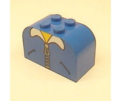 Slope, Curved 4 x 2 x 2 Double with Four Studs with Pockets and Zipper Pattern