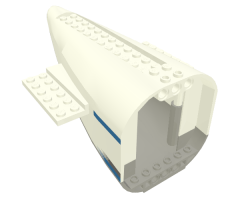 Aircraft Fuselage Curved Aft Section with Light Bluish Gray Base with Dark Bluish Gray and Blue Stripes Pattern