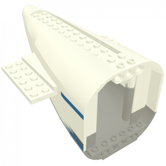 Aircraft Fuselage Curved Aft Section with Light Bluish Gray Base with Dark Bluish Gray and Blue Stripes Pattern
