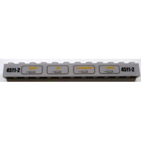 Brick 1 x 12 with '4511-2' and 'WATER', 'OIL', 'PNEUMATICS' and 'POWER' Pattern (Stickers) - Sets 4511 / 10158