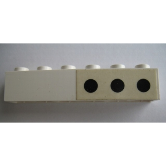 Brick 1 x 6 with 3 Black Spots Right Pattern (Sticker) - Set 364