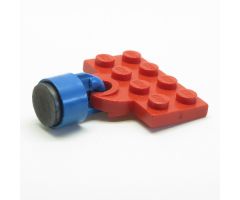 Plate, Modified 2 x 4 with Train Coupler Open for Magnet with Blue Magnet Coupling, Train - 7mm Cylinder (737a / x547b)