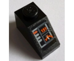 Slope 45 2 x 1 with Orange '151' and Gauge on Control Panel Pattern (Sticker) - Set 75144