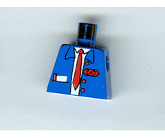 Torso Train Suit Open, Notepad, Red Long Tie and Logo Pattern