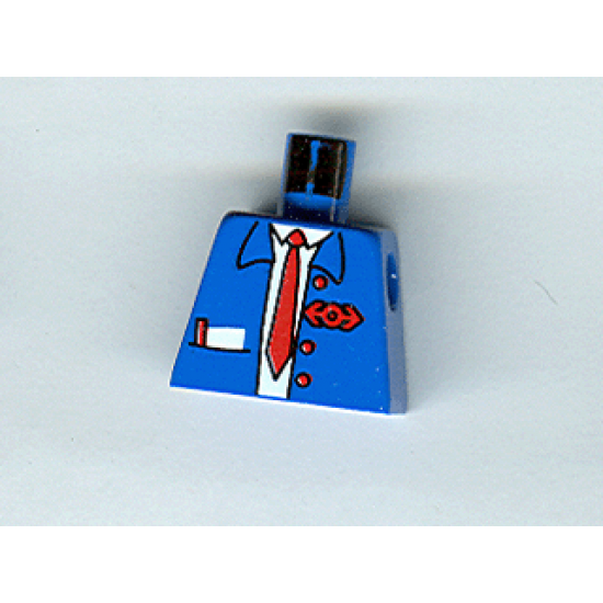 Torso Train Suit Open, Notepad, Red Long Tie and Logo Pattern