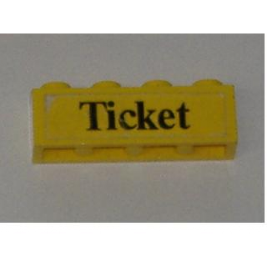 Brick 1 x 4 with Black 'Ticket' Pattern (Sticker) - Set 379-1