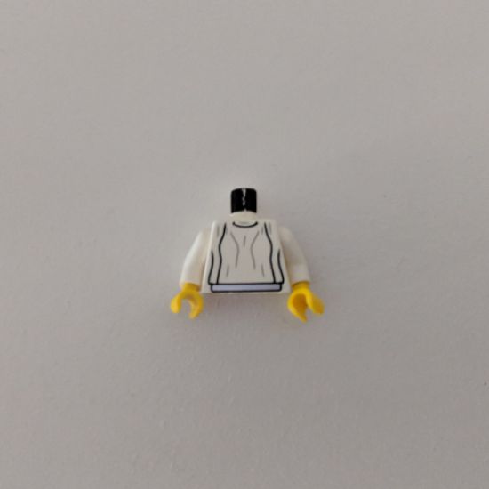 Torso SW Loose Dress Light Gray Folds Pattern (Leia) / White Arms / Yellow Hands