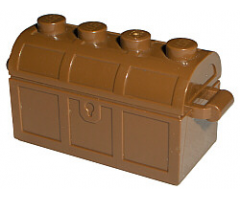 Container Treasure Chest Bottom - No Slots in Back with Same Color Container, Treasure Chest Lid - Thin Hinge (4738b / 4739b)