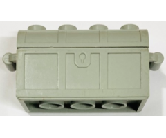 Container Treasure Chest Bottom - No Slots in Back with Same Color Container, Treasure Chest Lid - Thin Hinge (4738b / 4739b)