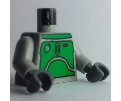 Torso SW Mandalorian Armor Plates Green Pattern (Boba Fett) / Light Gray Arms Printed / Dark Gray Hands