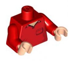 Torso Speed Racer Open Collar, Pocket Pattern / Red Arms / Light Nougat Hands