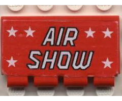 Hinge Train Gate 2 x 4 with White Stars and 'AIR SHOW' Pattern (Sticker) - Set 6345
