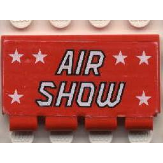 Hinge Train Gate 2 x 4 with White Stars and 'AIR SHOW' Pattern (Sticker) - Set 6345