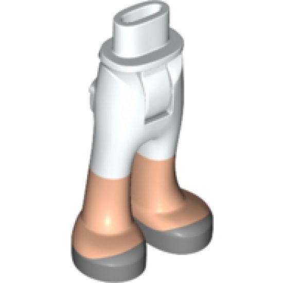 Mini Doll, Legs with Hips and Trousers with Back Pockets Shorts with Light Nougat Legs and Silver Shoes Pattern