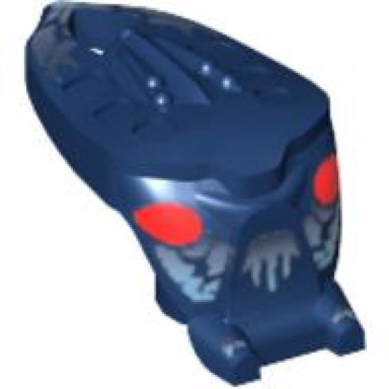 Minifigure, Head, Modified Bionicle Barraki Mantax with Red Eyes and Light Blue Pattern