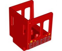 Duplo, Train Steam Engine Cabin with Red 'CIRCUS' and Stars Pattern