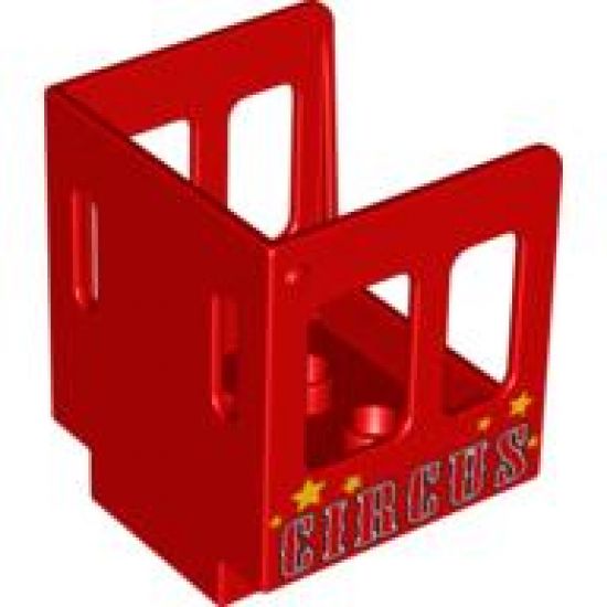 Duplo, Train Steam Engine Cabin with Red 'CIRCUS' and Stars Pattern