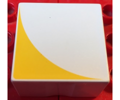 Duplo, Tile 2 x 2 x 1 with Shape Yellow Inverse Quarter Circle Pattern