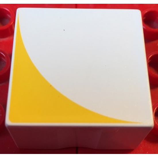 Duplo, Tile 2 x 2 x 1 with Shape Yellow Inverse Quarter Circle Pattern