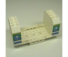 Aircraft Fuselage Angular Bottom 6 x 12 x 5 with Windows on Green & Blue Stripes Pattern