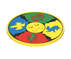 Tile, Round 8 x 8 with HP Gryffindor, Ravenclaw, Hufflepuff, and Slytherin Logos Pattern