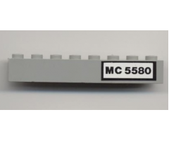 Brick 1 x 8 with Black 'MC 5580' Pattern (Sticker) - Set 5580
