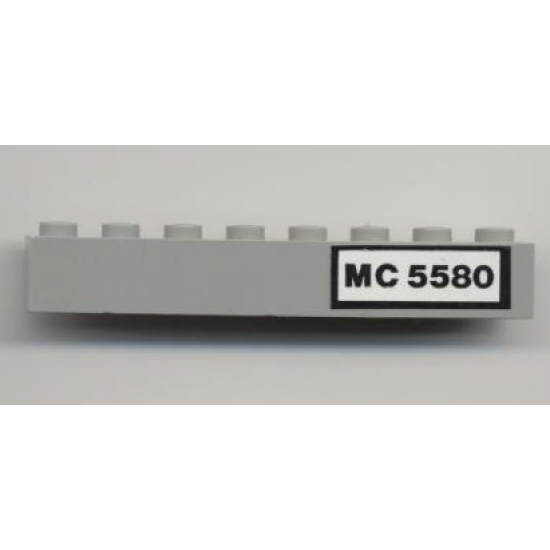 Brick 1 x 8 with Black 'MC 5580' Pattern (Sticker) - Set 5580