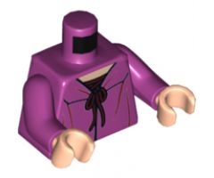 Torso Female Top with Dark Red Lacing Pattern / Magenta Arms / Light Nougat Hands