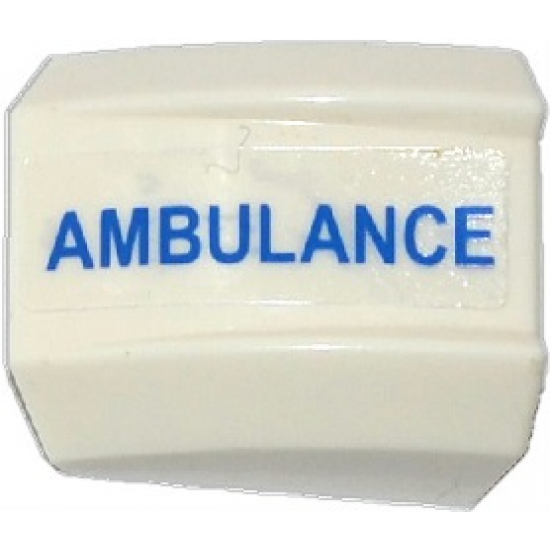 Slope, Curved 2 x 2 Lip with Blue 'AMBULANCE' Pattern Model Right Side (Sticker) - Set 60086