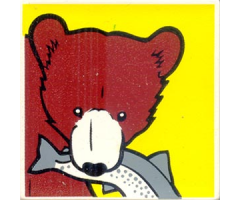 Duplo, Tile 2 x 2 x 1 with Brown Bear Mosaic Picture 15 Pattern (Set 1079)