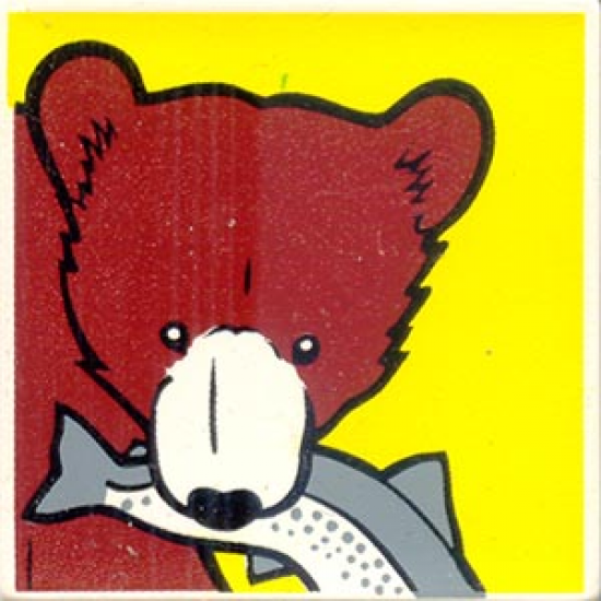 Duplo, Tile 2 x 2 x 1 with Brown Bear Mosaic Picture 15 Pattern (Set 1079)